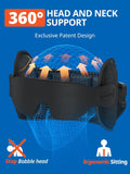 SARISUN Airplane Travel Pillow for Different Heights, Stable Head Support Black Airplane Seats with Headrest