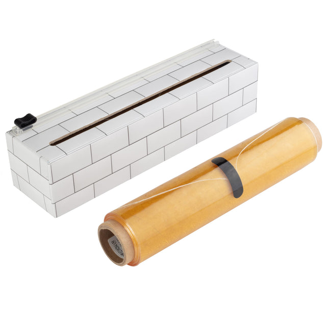 Chicwrap Subway Tile Refillable Plastic Wrap Dispenser - One 9" X 250' Roll of Professional Grade Plastic Wrap - BPA Fre