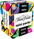 Hasbro Games Trivial Pursuit Mini Packs Multipack, Fun Trivia Questions for Adults and Teens Ages 16+, Includes 4 Game Featuring 4 Decades
