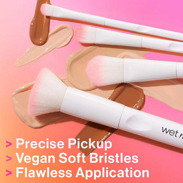 wet n wild Kabuki Brush, Flat Top for All Formulas, Densely-Packed Synthetic Bristles, Ergonomic Handle for Comfortable Control Flat Top 7.28 in