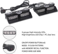 XRIDONSEN 2 in 1 Dash Strobe Lights Interior Windshield Emergency Lights | Amber White Warning Hazard Safety Flashing Light w/ Suction Cups for