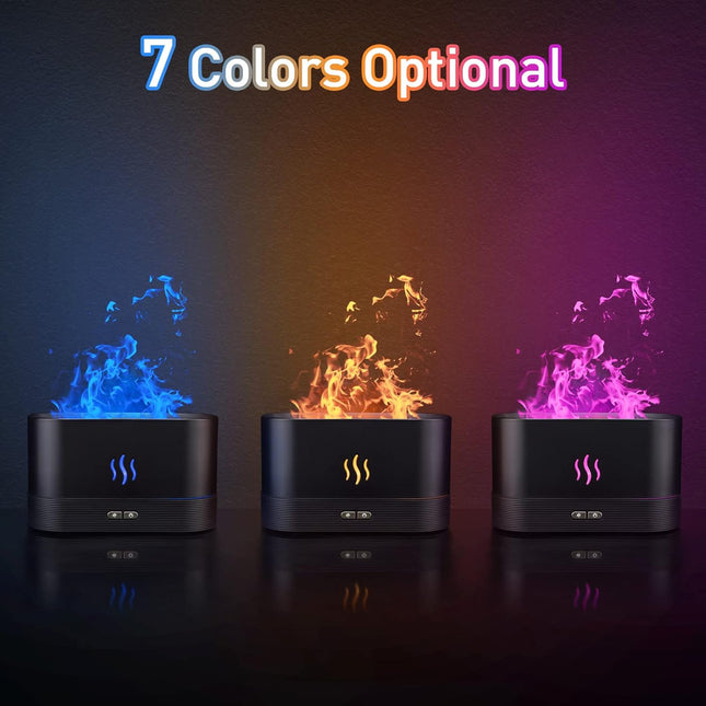 Colorful Flame Air Aroma Diffuser Humidifier, Upgraded 7 Flame Colors Noiseless 