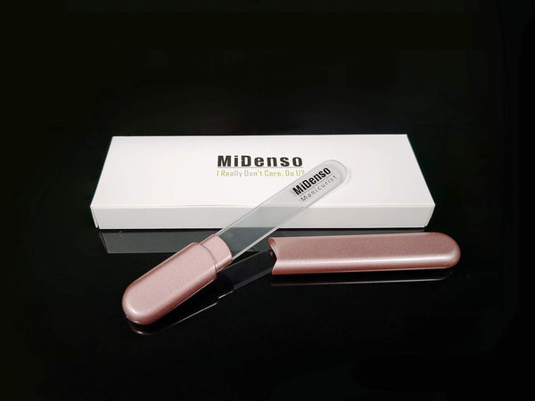 MiDenso Premium Glass Nail File, Christmas Gifts, 5.5 Inch Apricot