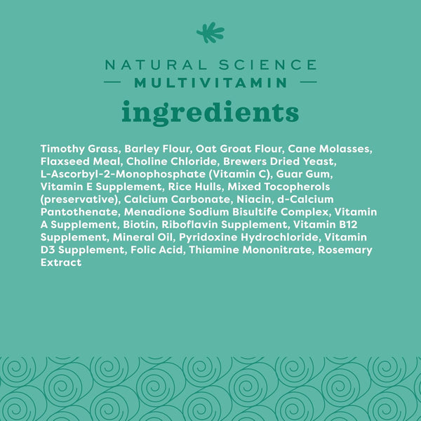 Oxbow Natural Science Multi-Vitamin, High Fiber Supplement for Rabbits & Guinea Pigs, Made with Timothy Hay, Multi-Pet Households, Omega 3 & 6
