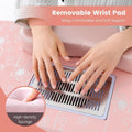 GOFLAME Manicure Nail Table, Foldable Nail Technician Desk W/Electric Downdraft Vent, Bendable LED Lamp, Removable Armrest Pad, Dust Bag, Manicure