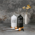 MOMEEMO Soap Dispenser Set, Contains Hand and Dish Soap Dispenser, Suitable for Kitchen Decor. (Black & White) Hd Black White & Tray