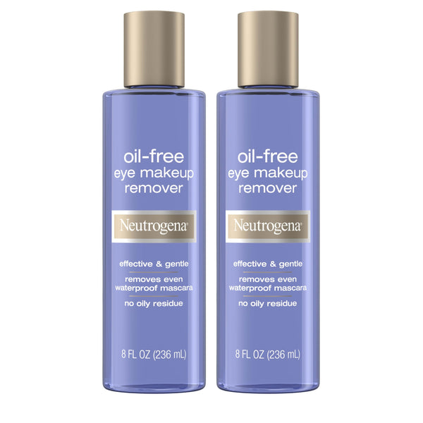Neutrogena Oil-Free Eye Makeup Remover & Cleanser, Gentle & Non-Greasy Makeup Remover for Waterproof Mascara, 8 Fl. Oz, 2 Pack