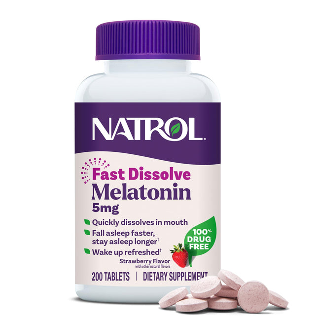 Natrol Melatonin 5Mg Fast Dissolve Tablets, Sleep Support Supplements for Adults