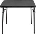 Flash Furniture Mindy Folding Kids Table with Vinyl Padded Top, Children's Square Activity Table for Daycare and Classrooms, Black Black Table