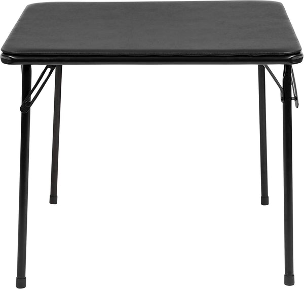 Flash Furniture Mindy Folding Kids Table with Vinyl Padded Top, Children's Square Activity Table for Daycare and Classrooms, Black Black Table