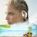 Open Ear Headphones,Bluetooth Wireless Earbuds,5.9g Ultra-Lightweight Sport Earphones with Mic for Running Cycling,Secure Fit for Small Ears (White)