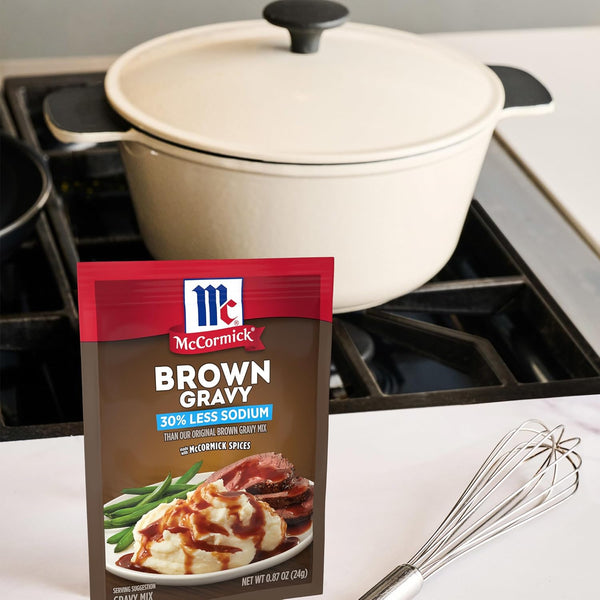Mccormick 30% Less Sodium Brown Gravy Mix, 0.87 Oz (Pack of 12)