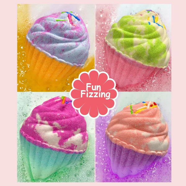 Bath Bombs for Kids with Surprise Jewelry Inside, 8 Cupcake Bath Bombs for Girls Gift Set, Handmade Fizzes Balls with Rich Bubble Bath, Ideal for