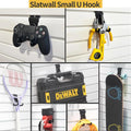 Slatwall Hooks 14 Pack, Heavy Duty Garage Wall Organizer, Multi-Size Hanging Hooks Compatible with Proslat, StoreWALL and HandiWall Slatwall Hooks
