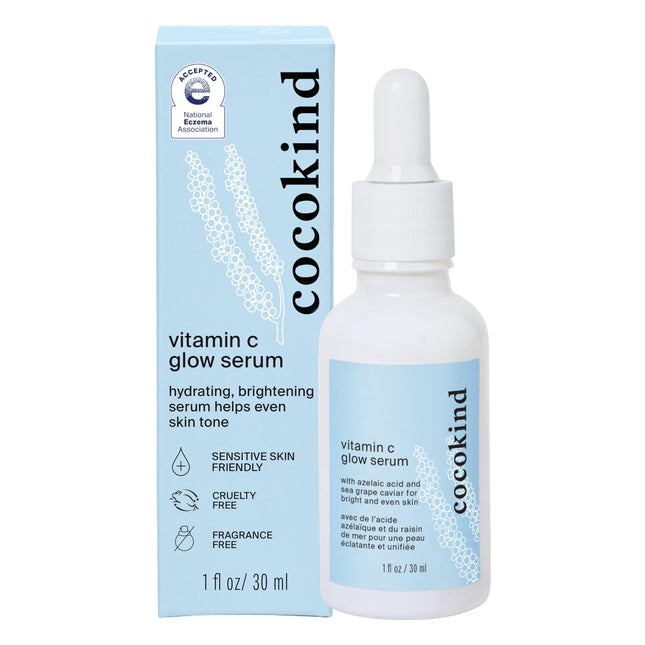Cocokind Vitamin C Glow Serum with Azelaic Acid and Sea Grape Caviar for Bright 