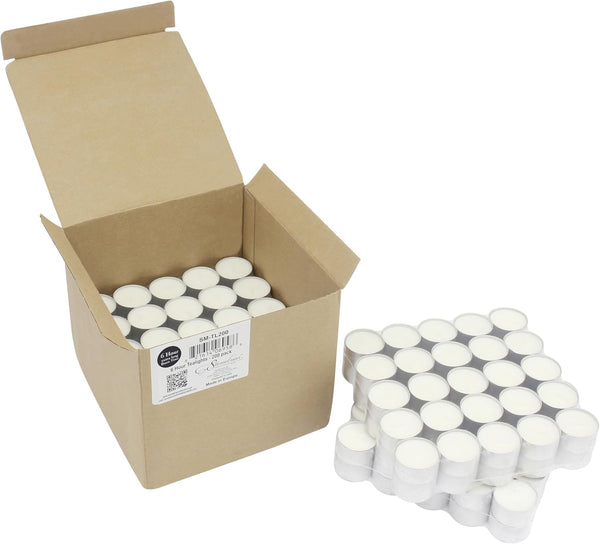 Stonebriar Unscented Long Burning White Tealight Candles, Bulk Pack, 6-7 Hour Burn Time, Smokeless Tealights for Parties, Weddings, Home, 200