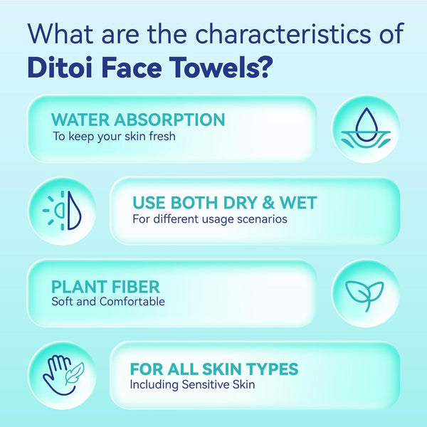 Disposable Face Towels,Ultra Thick Face Towelettes XL, Lint-Free Facial Wipes for Makeup Removal & Gentle Skin Care,50 Count, 10"ÃÂ12",