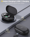 Wireless Earbuds 4 Mic Clear Call Bluetooth Headphones Wireless Charging Case Stereo Bass Sound 60H Playtime over Ear Earphones LED Digital