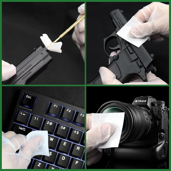 1700PCS gun cleaning supplies—1500PCS Gun Cleaning Patches +200PCS Gun Cleaning swabs,2"x2"Lint Free Gun Cleaning Rags,6"Long Cotton swabs for 9mm