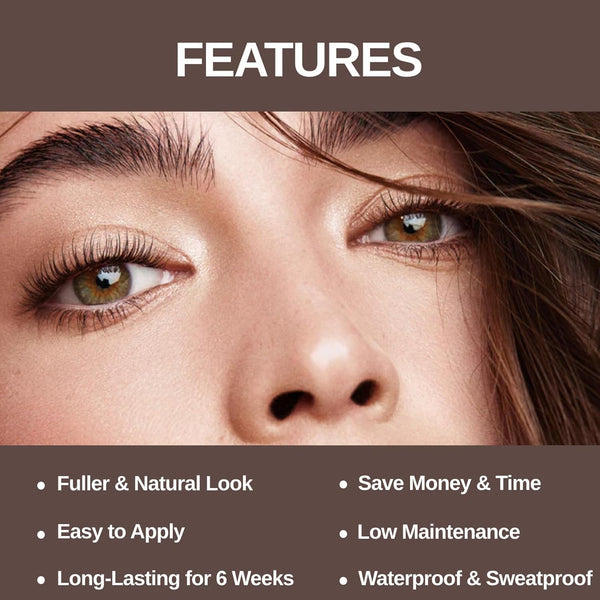 2-In-1 Eyelash & Eyebrow Kit, Professional Lash & Brow Color Kit, Lasting for 6 Weeks DIY Hair Coloring for Salon Home Use 7Ml (Black)