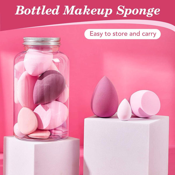 14PCS Makeup Sponge Set, Beauty Blender Sponge for Foundation Blending with 3PCS Mini Makeup Sponges & 4PCS Triangle Powder Puff, Soft Make Up