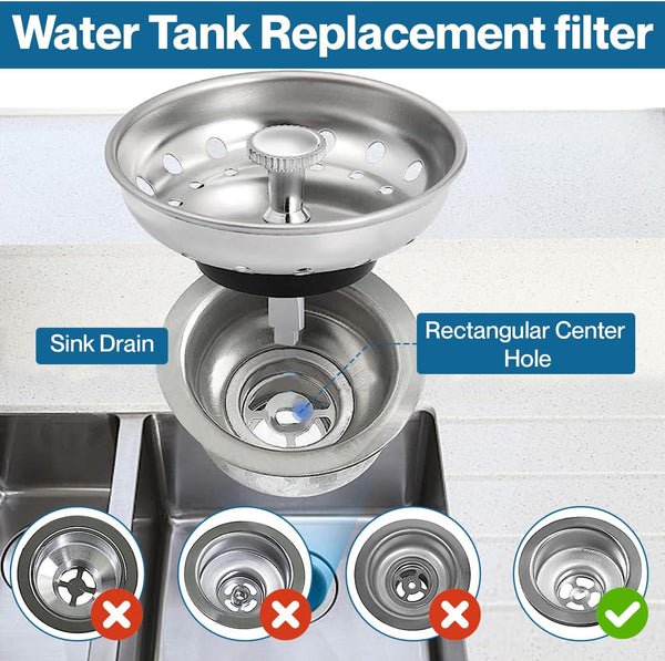 Kitchen Sink Drain Strainer 2 Pack of Stopper Combo Basket Replacement for 3-1/2 Inch Drain I Sink Drain Basket Stainless Steel Bathroom Sink