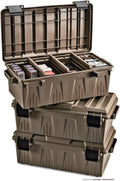 MTM ACDC30 Divided Ammo Crate Utility Box, Outdoor Gear & Tool Storage, Water- Resistant, Stackable, Snap Latch, 21"x11.2"x7.5", USA Made, Dark Earth