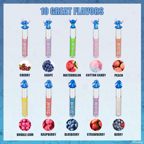Townley Girl Stitch Lip Gloss Set, 10-Piece Plant-Based, Ages 3+ 0.04 Fl Oz (Pack of 1)