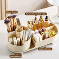 360ÃÂ° Rotating Vanity Makeup Organizer with Brush Holder, Large Spinning Cosmetic Storage for Skincare, Perfumes and Lotions