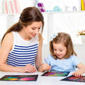 Cityrosy Scratch Art Paper Rainbow Sets for Kids 100 Pcs-Black Magic Scratch Off Craft Set Classroom Supplies Kits for Age 3-12 Kids Party Games