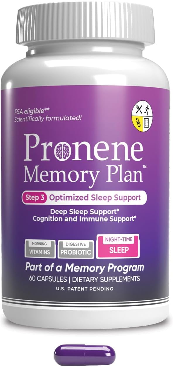 Pronene Memory Plan Optimized Sleep Support | Dietary Supplement W/Melatonin, Resveratrol, Magnesium & Zinc | Supports Immunity & Inflammation