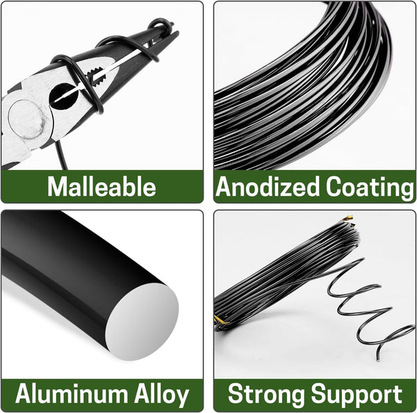 Bonsai Training Wire Set of 4, Total 128 Feet (32 Feet Each Size) | 3 Size - 1.0MM, 1.5MM, 2.0MM, Corrosion and Rust Resistant 1.0MM,1.5MM,2.0MM