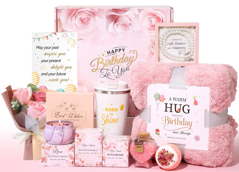PULIDIKI Birthday Gifts for Women, Birthday Unique Gifts Basket for Women, Thoughtful Birthday Gifts for Mom, Wife, Sister, Best Friend, Her Self
