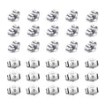 30pcs/15 Pairs Hypoallergenic Earring Backs Replacement,Plated Silver Secure Ear Lockings for Stud Earrings, Ear Nut for Posts 6x4.5mm