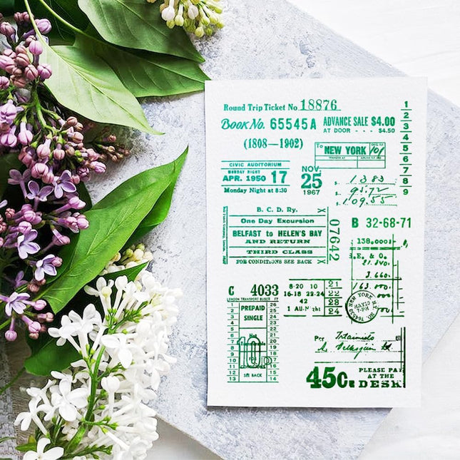 GLOBLELAND Vintage Text Background Transparent Clear Stamps Retro Numbers Embossing Stamp Sheets Silicone Clear Stamps S