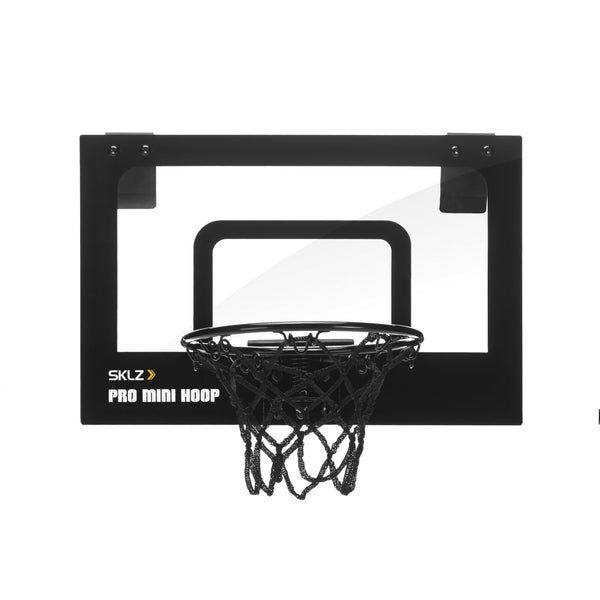 SKLZ Pro Mini Indoor Basketball Hoop with Ball, Over the Door, Shatter-Proof Backboard, Spring-Action Break-Away Steel Rim, Great for Home, Dorm