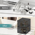 SpaceHacks 2 Pack Stackable Makeup Organizer and Storage, Acrylic Organizers，Clear Plastic Storage Drawer with Pull-Out Handles for Vanity,