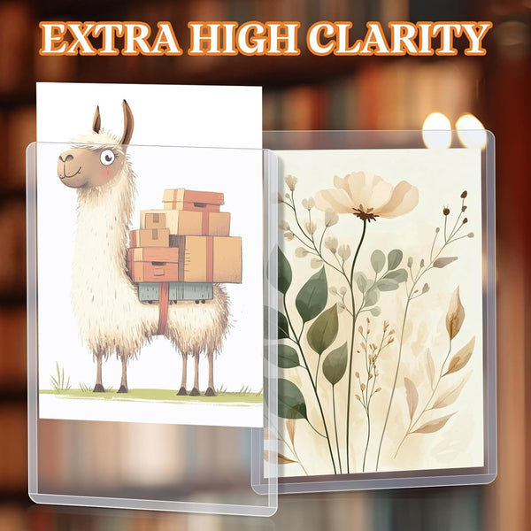 Vmiapxo 50 Pack 4" X 6" Hard Plastic Card Sleeves, Waterproof Postcard Photo Holders Collector Trading Sports Baseball Cards Protectors Clear