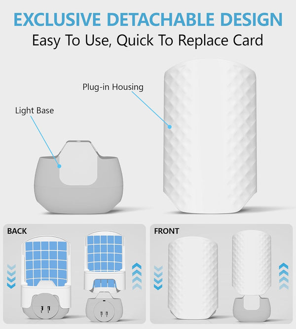 Flying Insect Trap for Indoors, Bug Killer Light Trap for Fruit Flies, Gnats, Moths, and Houseflies, 1 Device + 4 Refills, Best Fly Traps for