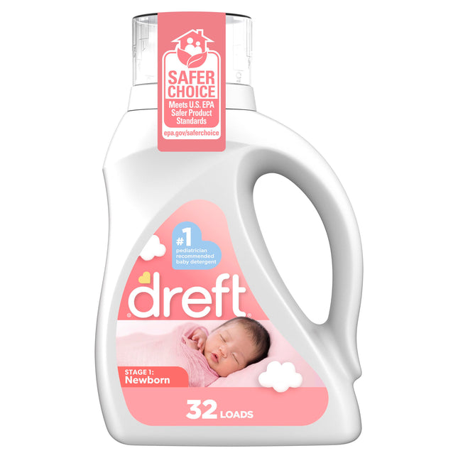 Dreft Stage 1 Newborn Baby Liquid Laundry Detergent, Gentle on Sensitive Skin, H