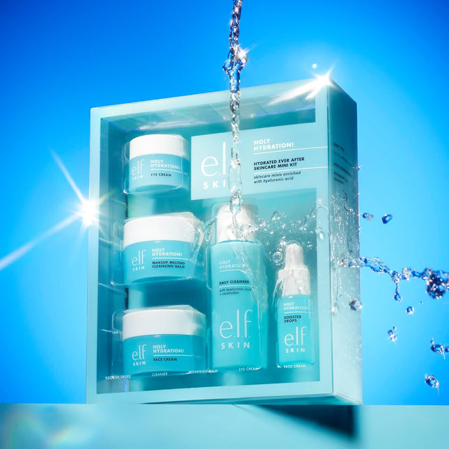 E.L.F. SKIN Holy Hydration! Hydrated Ever after Skincare Mini Kit, Cleanser, Mak