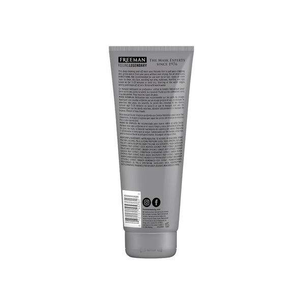 FREEMAN Pore Clearing Volcanic Ash Peel-Off Gel Facial Mask, Deep Cleansing, Removes Dirt from Pores, Not Over-Drying, Easy-To-Use, for Men, 6