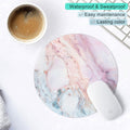 ITNRSIIET Marble round Mouse Pad Pink Marble Customized Premium-Textured Washable Desktop Protection Mouse Mat with Non-Slip Rubber Base