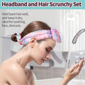 LEOBRO Spa Headband, 6pcs Makeup Headbands & Hair Ties, for Women Girls Tie-dyed Colorful, Orange, and Pinkish Purple