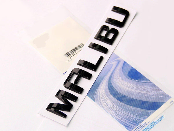 Yoaoo 1x OEM Malibu Nameplate ABS Letter Emblem Badge Compatible with Malibu Glossy (Black)