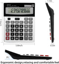 Desk Calculator 12 Digit Extra Large LCD Display, Touch Comfortable with Big Buttons, PXY Two Way Power Battery and Solar Standard Function Office