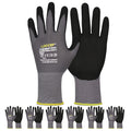 Work Gloves Microfoam Nitrile Coated-6 Pairs,Seamless Knit Nylon Gloves,Gray Work Gloves