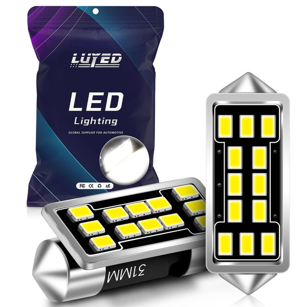 DE3175 DE3021 LED Dome Light Bulbs 640 Lumens Extremely Bright 3020 12-EX Chipsets 1.25 inches 31mm DE3022 3175 LED Bulbs for Interior Map Door
