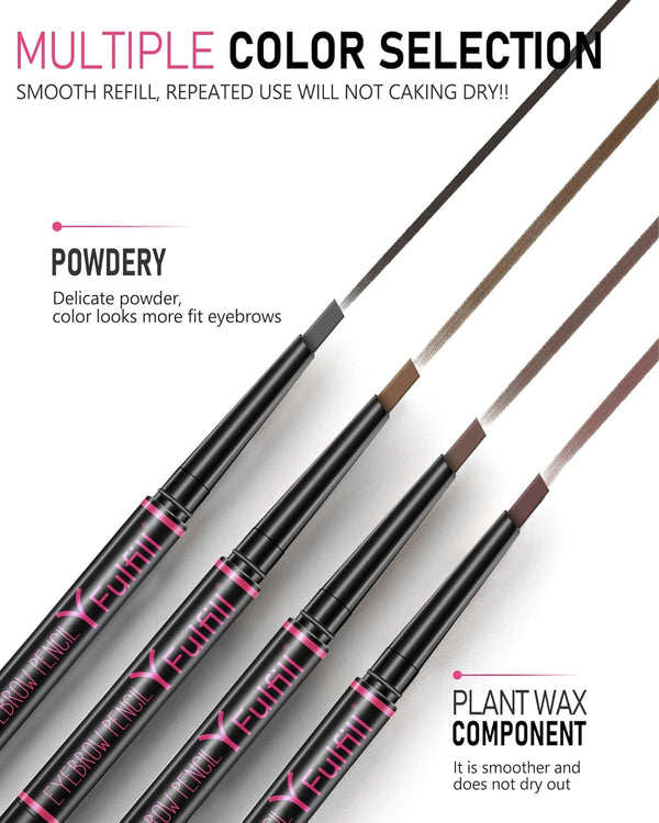 Eyebrow Pencils for Women - Waterproof, Dark Brown