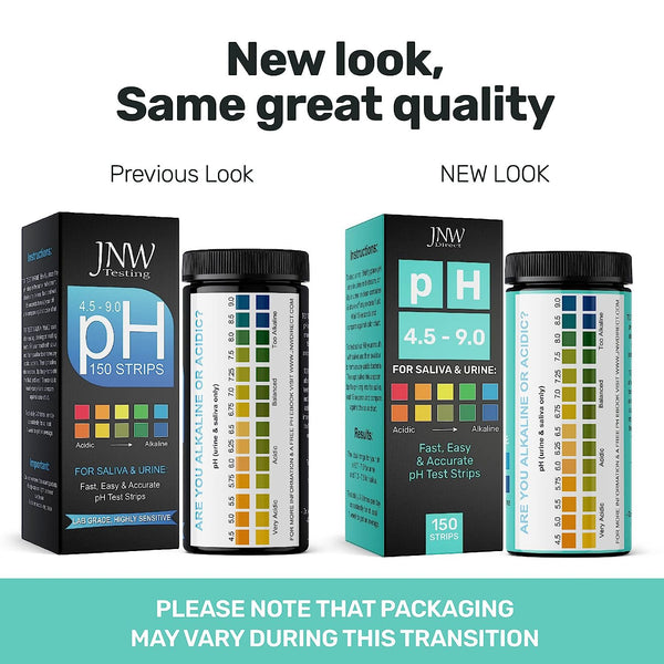JNW Direct pH Test Strips for Urine and Saliva - 150 Litmus Paper Strips 4.5-9 pH Test Strips